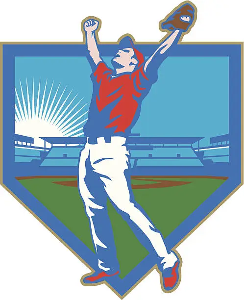 Vector illustration of Baseball Stadium Victory
