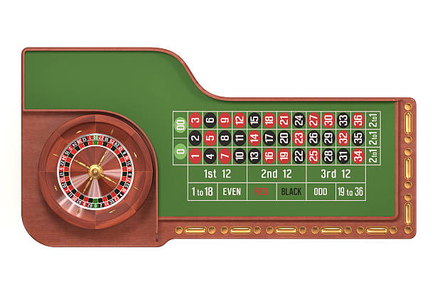 рулеточный стол над белый - roulette table стоковые фото и изображения