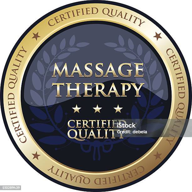 Massagetherapie Gold Embelm Stock Vektor Art und mehr Bilder von Massieren - Massieren, Thailändische Kultur, Alternative Behandlungsmethode