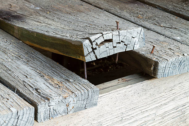 Wooden Deck Plank Warped And Curling Up