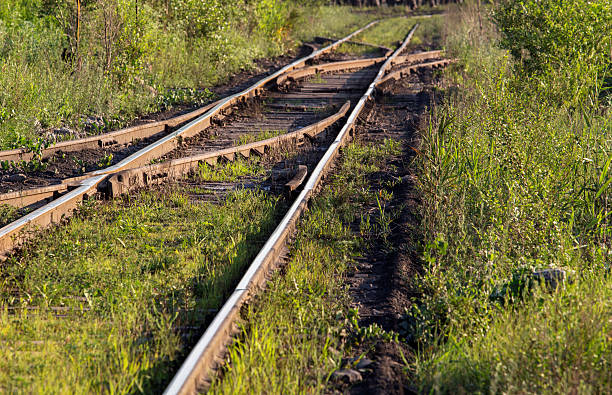 istock railway track winding in the field 510301298