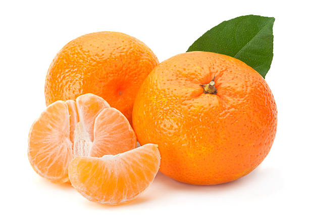 Tangerine on white stock photo