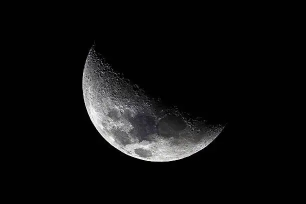 Crescent moon - high quality taken through telescope from New Zealand.