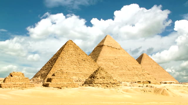 Timelapse of the great pyramids in Giza valley, Cairo, Egypt