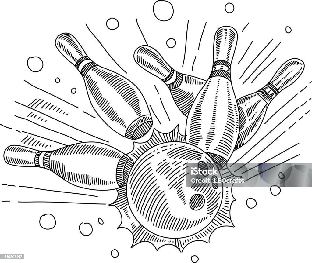 Bowling Drawing Line drawing of Bowling. Elements are grouped.contains eps10 and high resolution jpeg. Bowling Pin stock vector