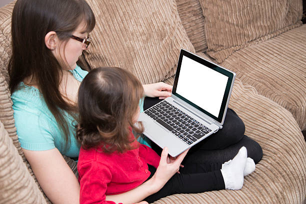 istock Watching cartoons on laptop 510304070