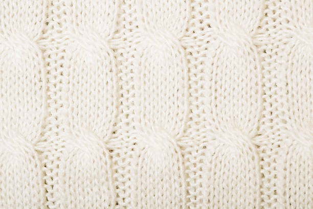 istock White knitted texture with ornament 510305822