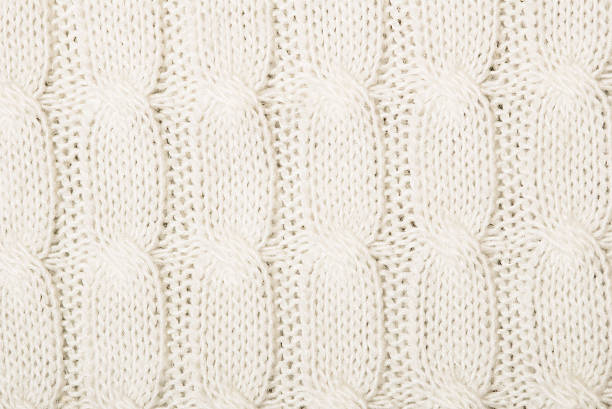 istock White knitted texture with ornament 510306084