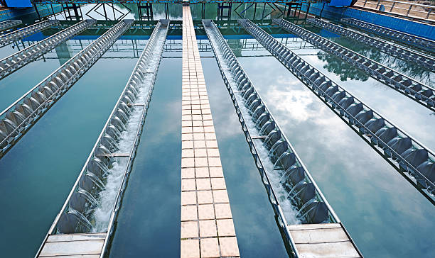 Water cleaning facility outdoors stock photo