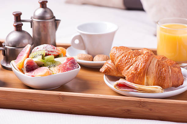 istock Breakfast in bed at a hotel room 510308402