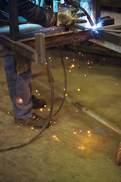 istock Welder with welding sparks 510309562
