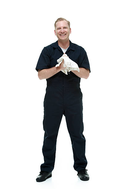istock Cheerful mechanic standing & looking at camera 510310191
