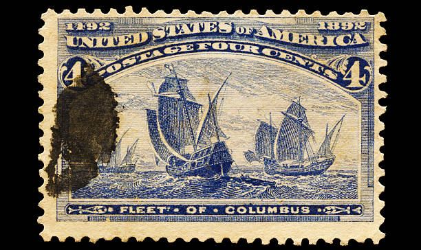 istock Fleet of Christopher Columbus Postal Stamp 510310452