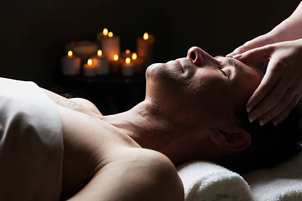 istock Mature man getting massage in the spa 510310661