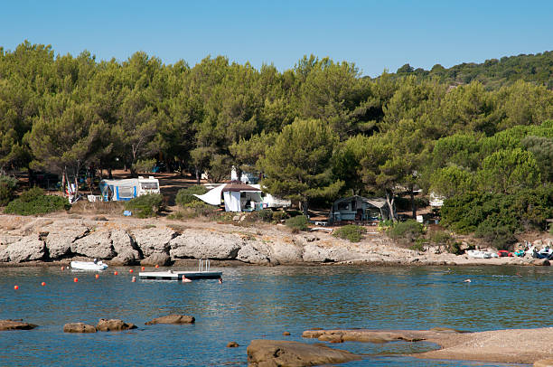 camping beach in Corsica, France
