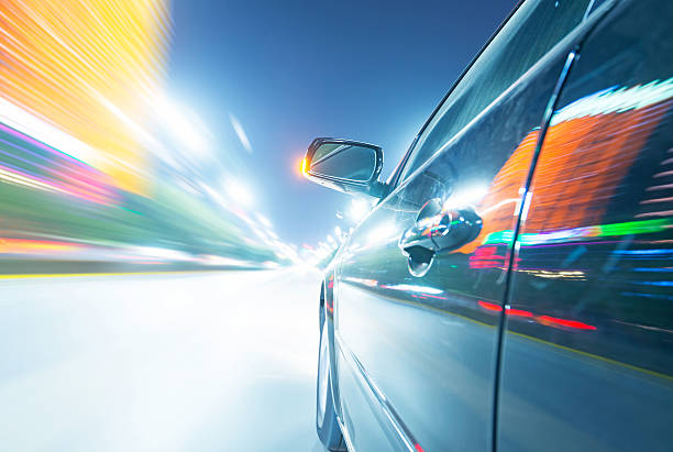 istock car on the road with motion blur background 510310789