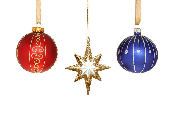 istock Red and blue baubles and star 510311211