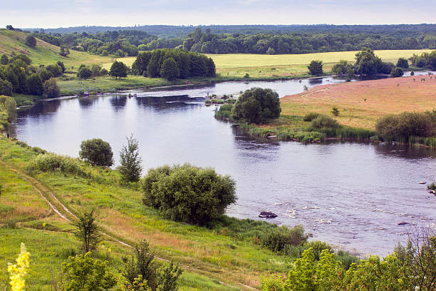 istock landscape of the valley, river, trees, and sky 510312572