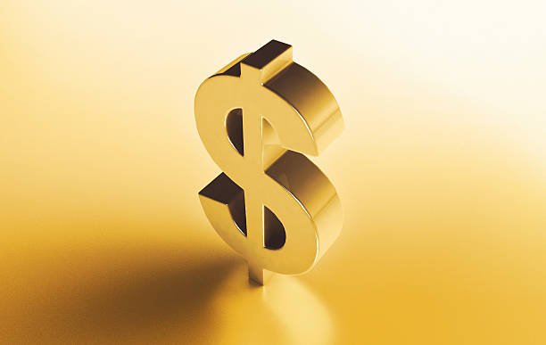 istock Golden Dollar Sign On Reflective Golden Floor 510312734