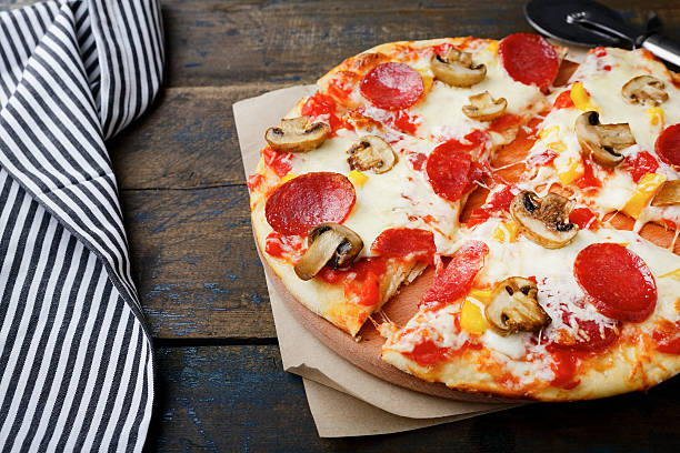 istock Sliced Italian Pizza with sausage and mushrooms 510314234