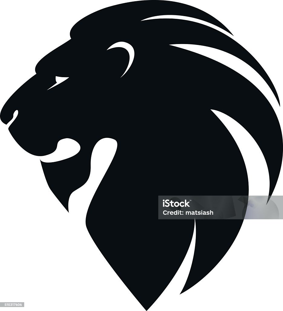 lion's head in profile. Template Logo lion's head in profile. Template Logo.  Lion - Feline stock vector