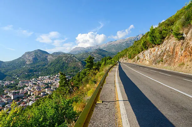 Photo of Mountain road over the coast of Budva, Montenegro