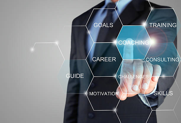 istock Concept of business training on touch screen 510320188