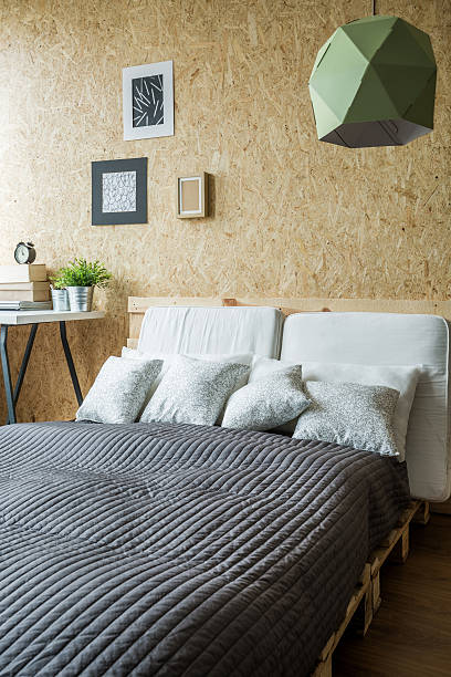 istock Bedroom with white and black decorations 510320928