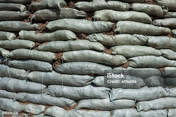Sandbags For Flood Protection Stock Photo - Download Image Now - Flood, Organization, Accidents and Disasters