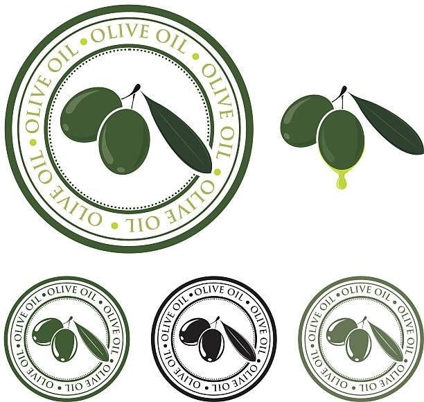 ilustrações de stock, clip art, desenhos animados e ícones de emblema de azeite - olives