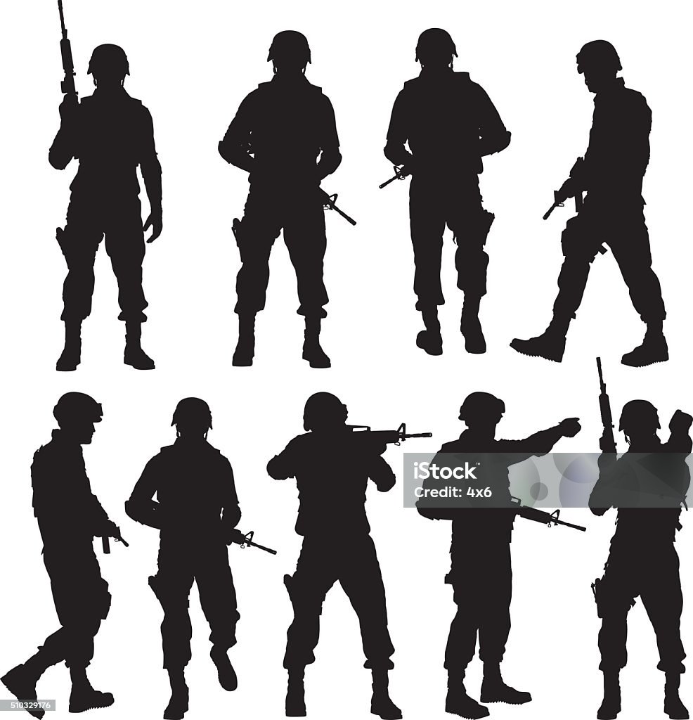Police in various actions Police in various actionshttp://www.twodozendesign.info/i/1.png Armed Forces stock vector