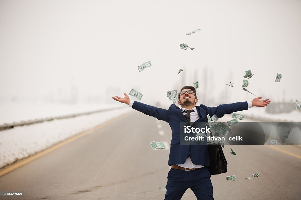 Rich Business man Currency Stock Photo