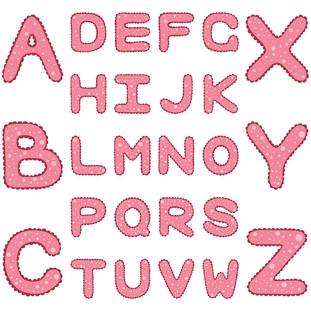 istock Romantic alphabet in girlish style with ruches and spots 510330826