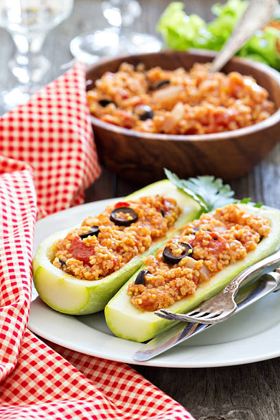 istock Stuffed squash with millet, tomatoes and olives 510331661