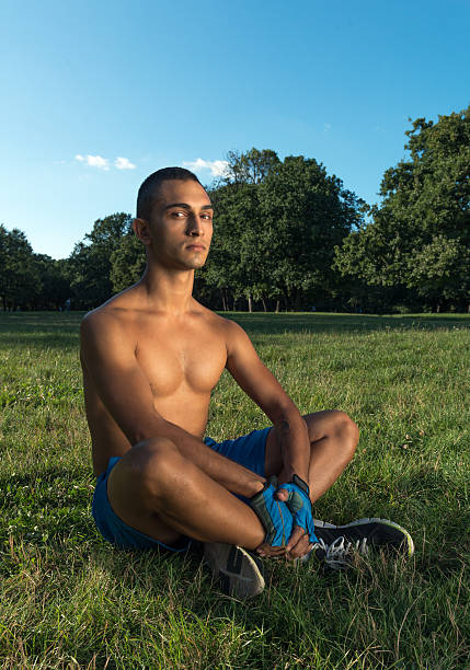 Sport men resting.