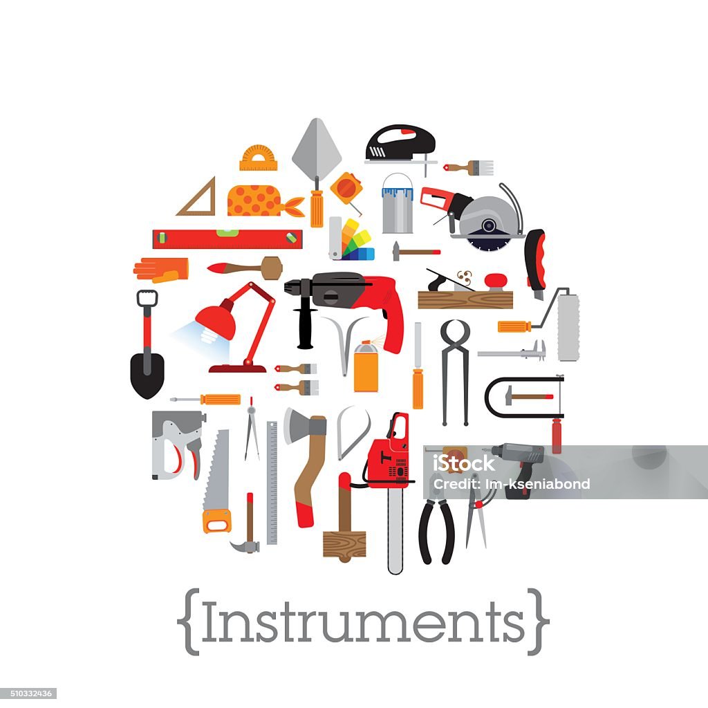Template With Tools Stock Illustration - Download Image Now - Hammer ...