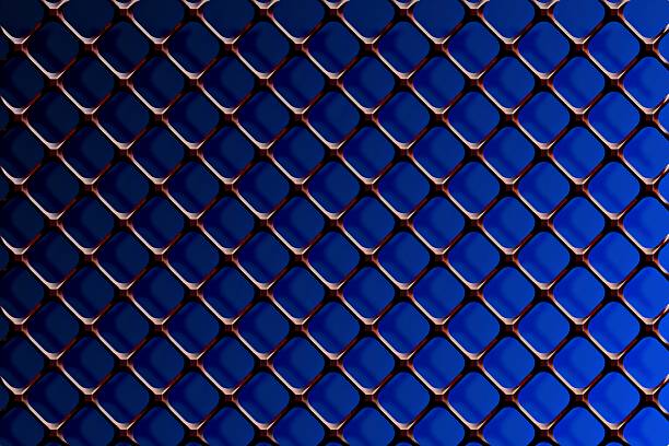 istock Steel grating on the blue background 510333405