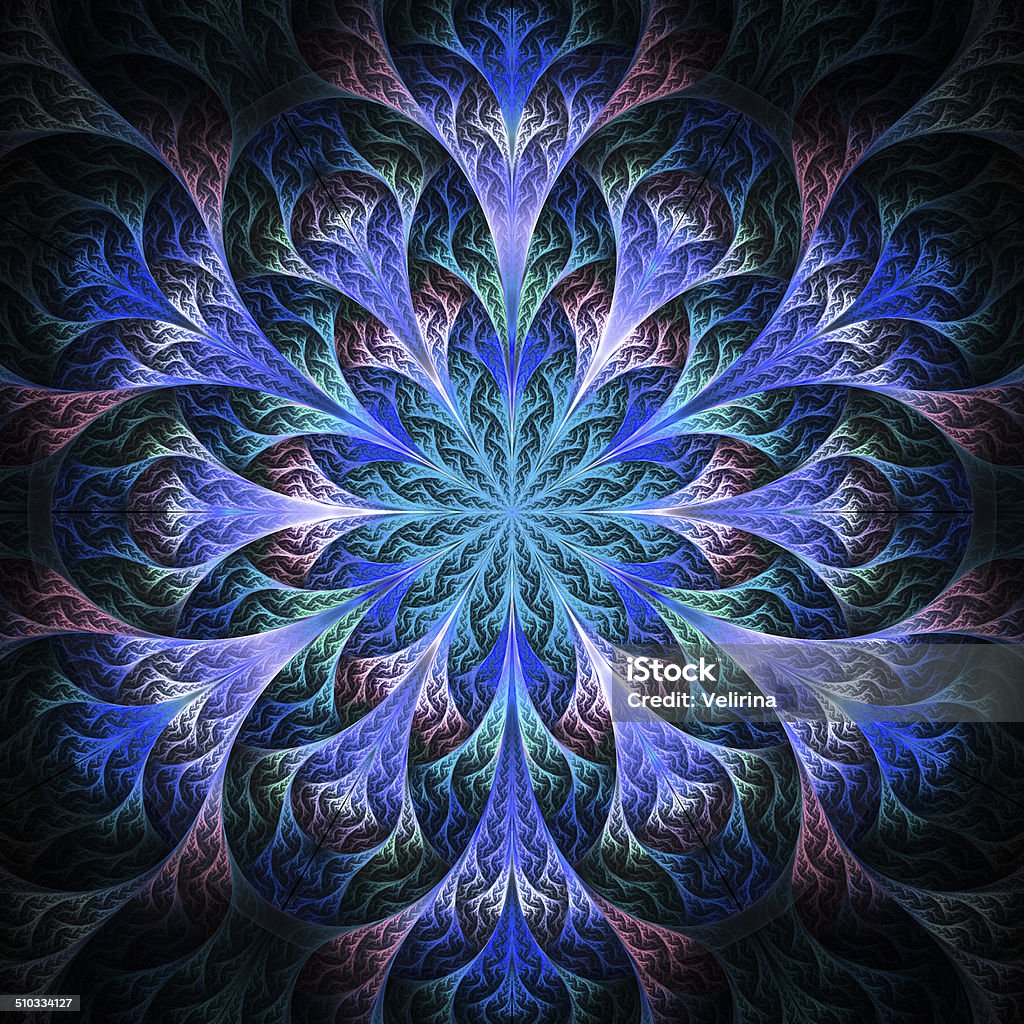 Hoa Fractal Đẹp Màu Xanh Máy Tính Tạo Đồ Họa Hình minh họa Sẵn có ...