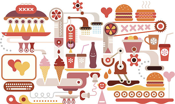 ilustraciones, imágenes clip art, dibujos animados e iconos de stock de restaurante de comida rápida - white food and drink industry hamburger cheeseburger