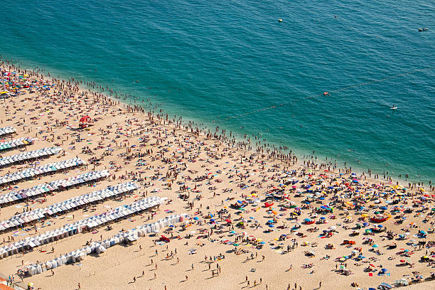 istock Crowded beach in Nazare 510335717