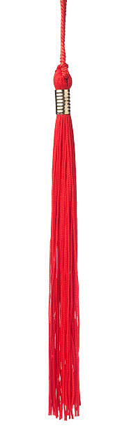 rosso con nappine - silk textile red hanging foto e immagini stock