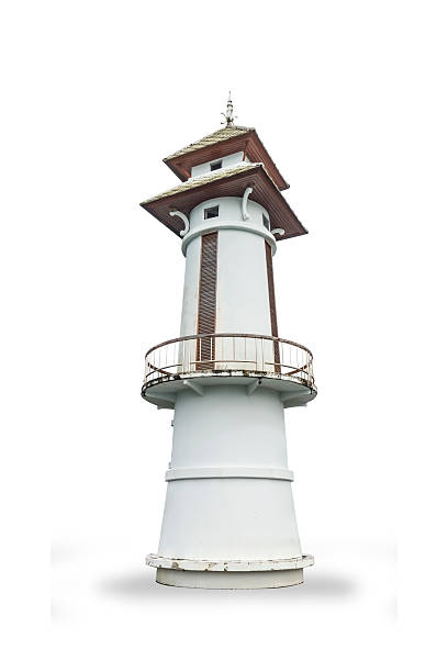 istock White lighthouse isolated on white background. 510336683
