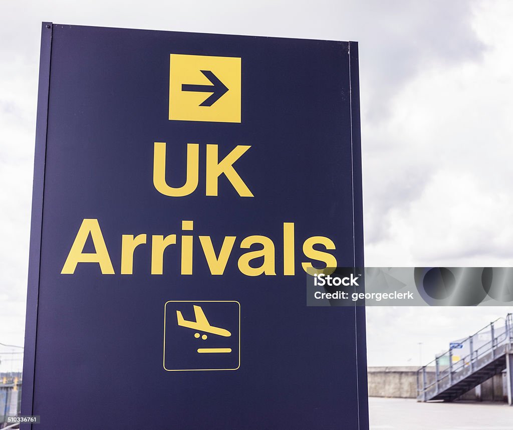 UK Arrivals airport sign A large airport sign for UK Arrivals. UK Stock Photo
