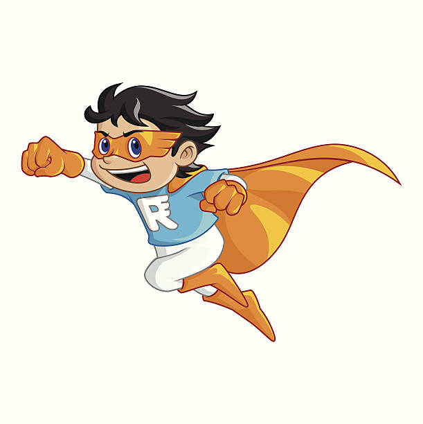 ilustrações de stock, clip art, desenhos animados e ícones de menino super rush - happy kid flash