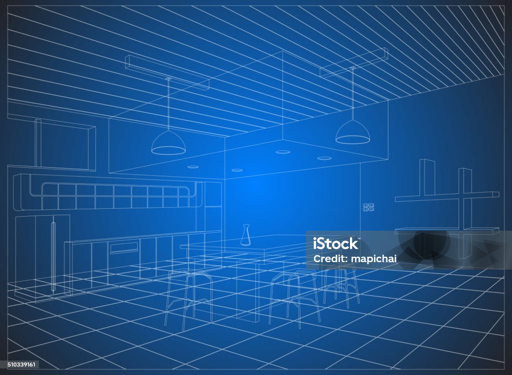 Wireframe Kitchen Wireframe Kitchen Stock Illustration - Download Image Now - Wire-frame ...
