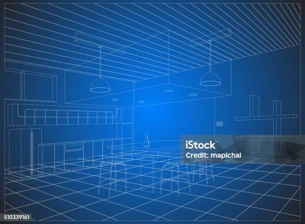 Wireframe Kitchen Wireframe Kitchen Stock Illustration - Download Image Now - Wire-frame ...