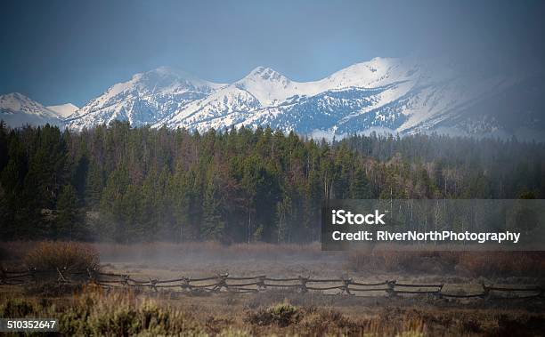 Snowy Mountains And Forest At Grand Teton National Park Stock Photo - Download Image Now