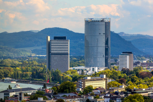 aerial of Bonn, the former capital of Germany