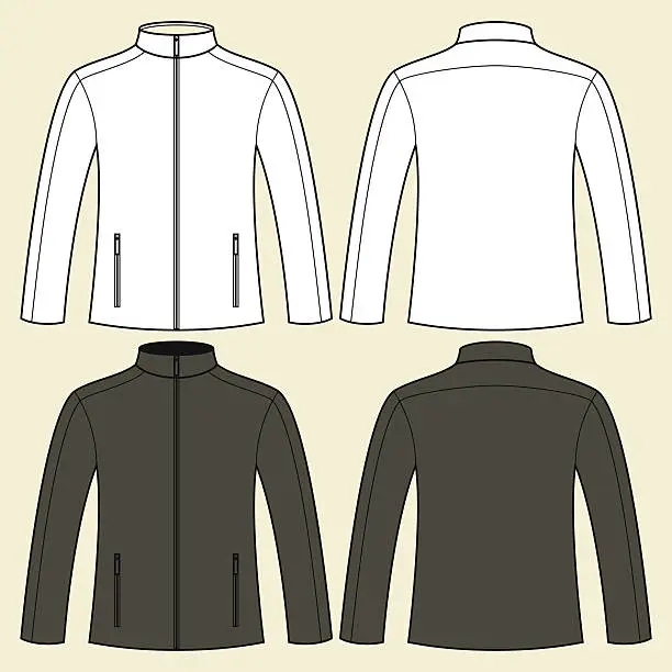 Vector illustration of Jacket template - front and back