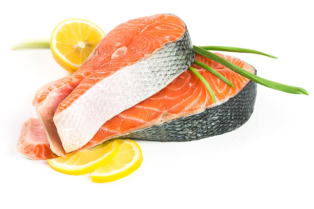 istock Salmon steak with lemon 510352795